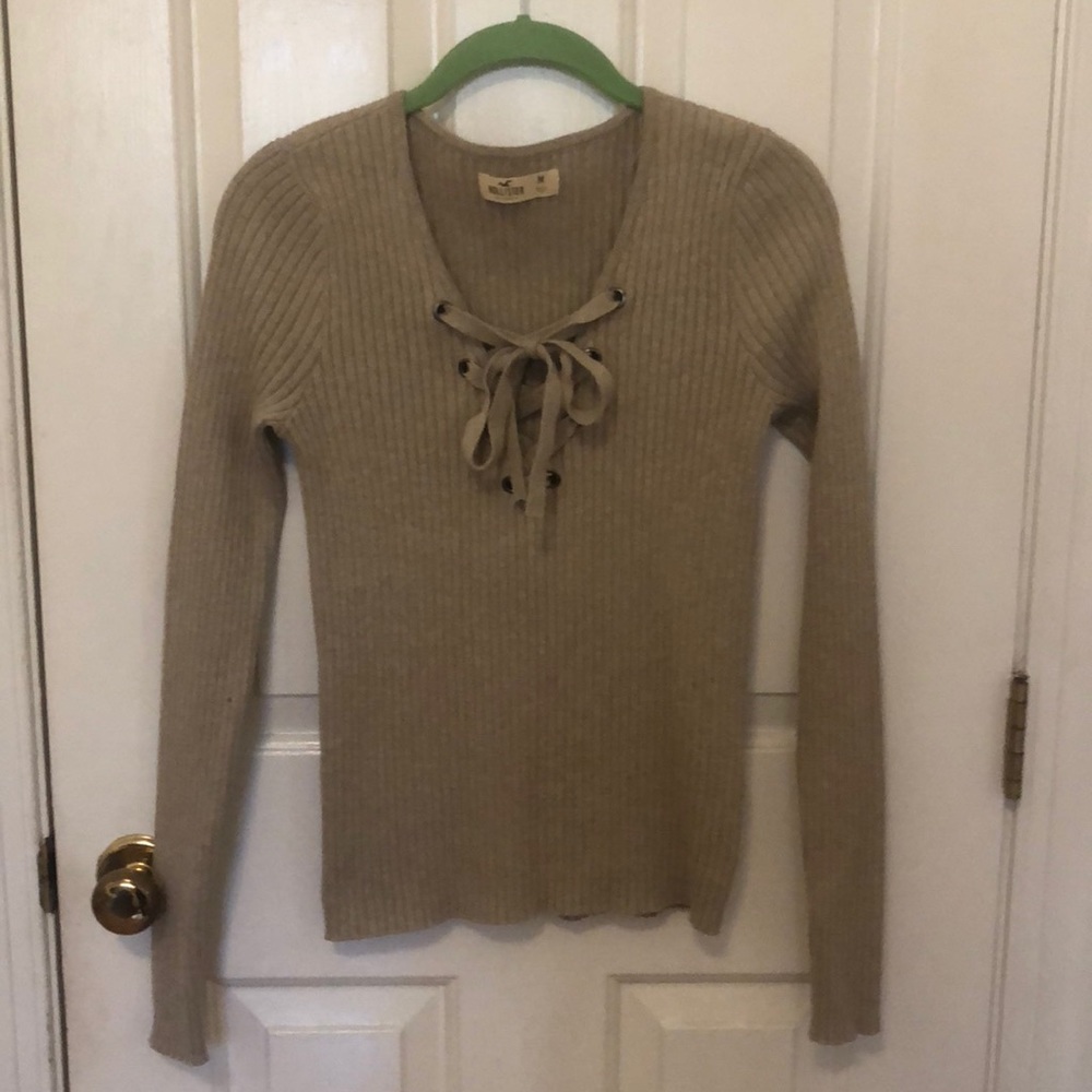Hollister Lace Up Sweater